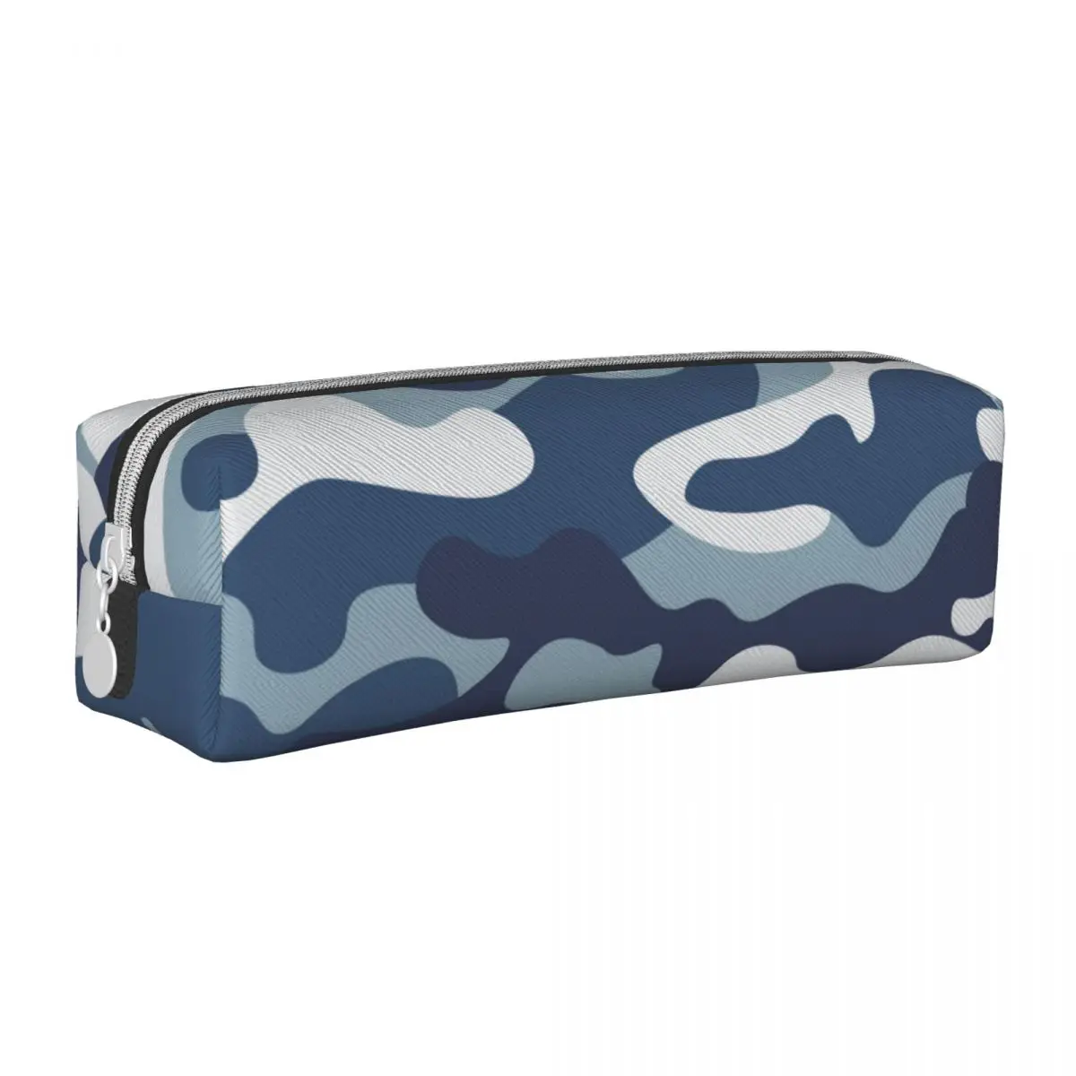 Estojo de grande capacidade para estudantes, camuflagem azul, caneta camo, arte moderna, acessórios escolares, presente para estudantes