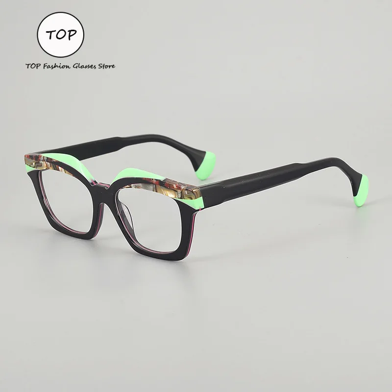

Personality Cat-eye Women's Glasses Frame Trend Retro Multilateral Plate Men's Glasses Can Be Matched with Myopia