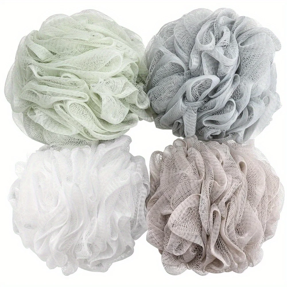 

Bath Sponge Shower Loofahs 60g Mesh Pouf Bath Scrunchies Body Wash Puff Shower Puff - Pack of 4