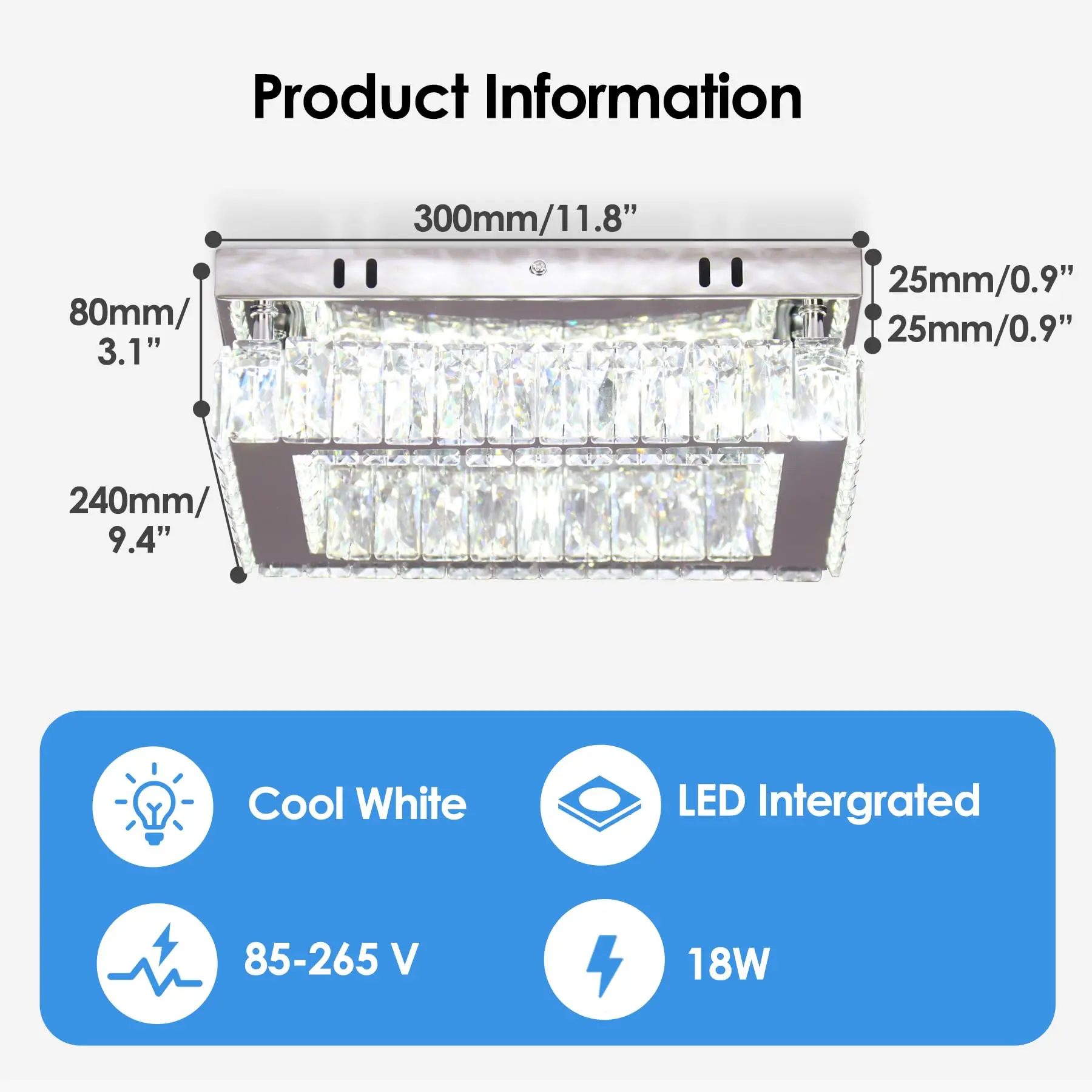 Imagem -06 - Frixchur Led Moderno Retângulo Lâmpada do Teto de Cristal Lustre Decoração Eletrodomésticos Lâmpadas para Decoração do Quarto Atacado 2024 Novo