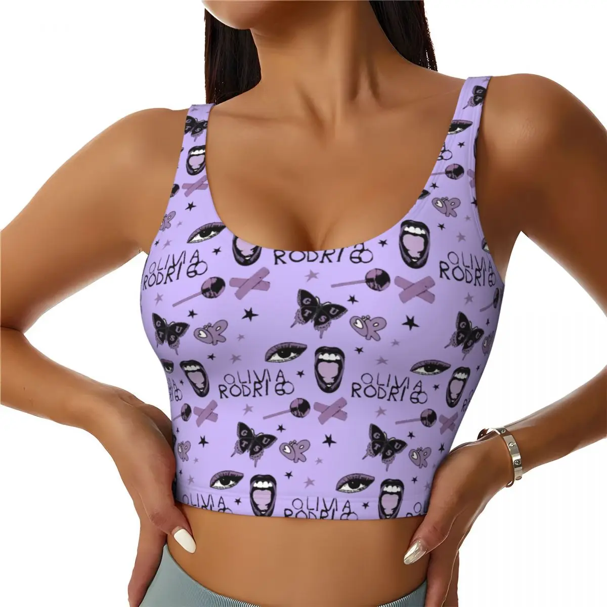 Custom Olivia Vampire Rodrigos Sour Guts Workout Crop Tank Tops Women's Yoga Sports Bras