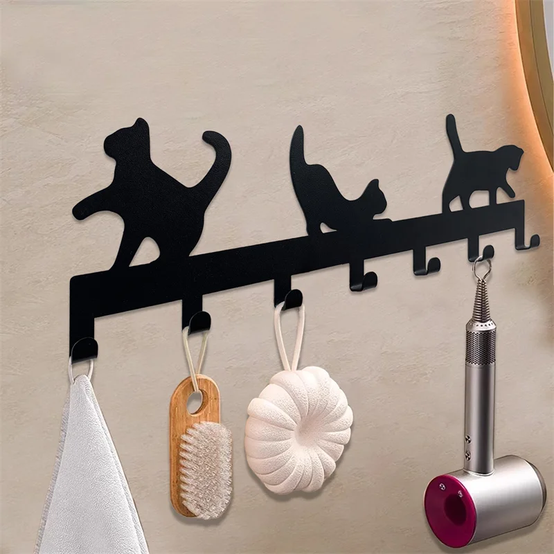 lovely cat shape metal Key Holder for Wall Decorative Key Mount Hanging Key Rack Hallway Entryway Office Kitchen decor