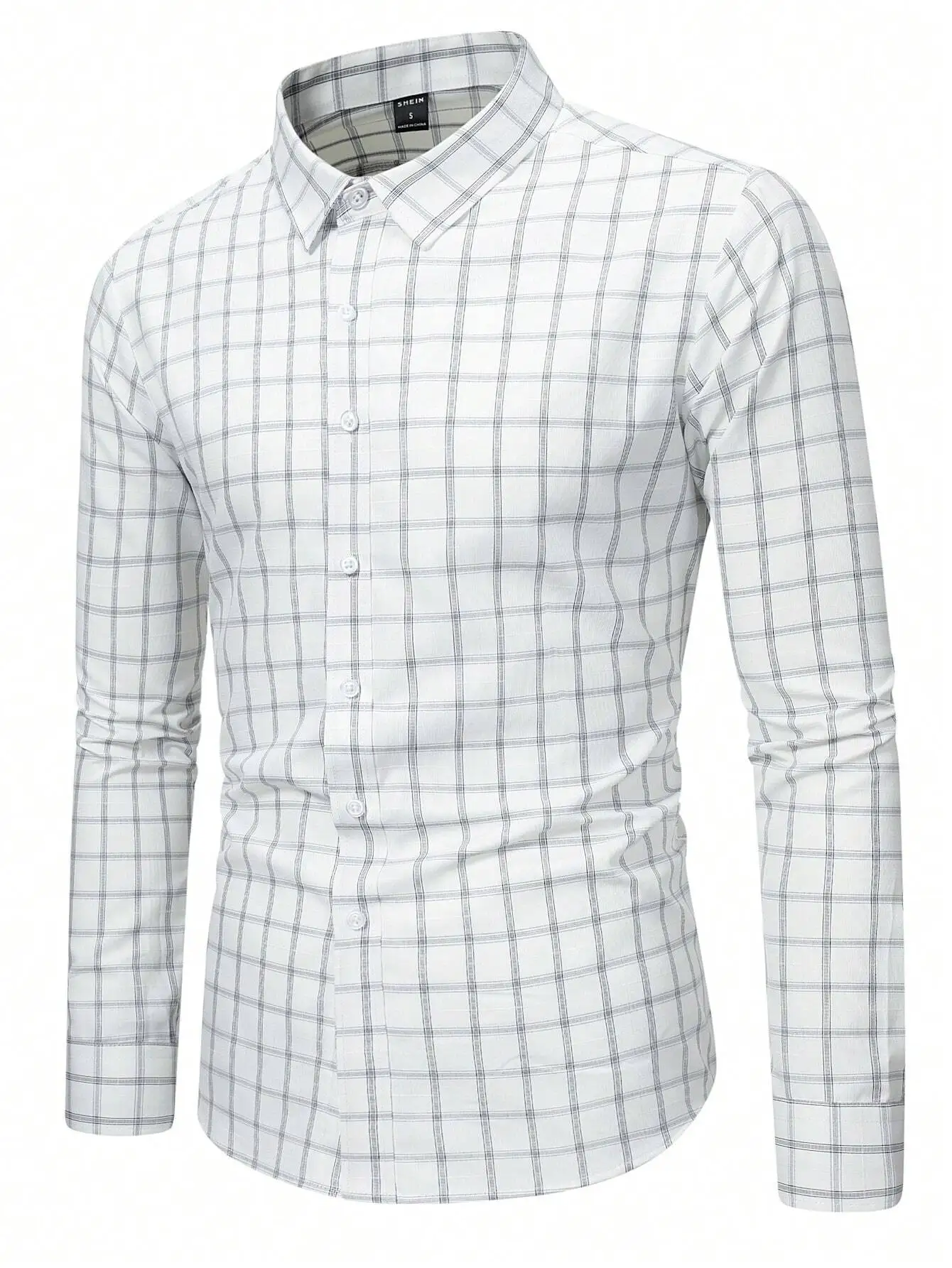 

Men's Classic Fit Long Sleeve Plaid Shirt for Casual and Business Wear