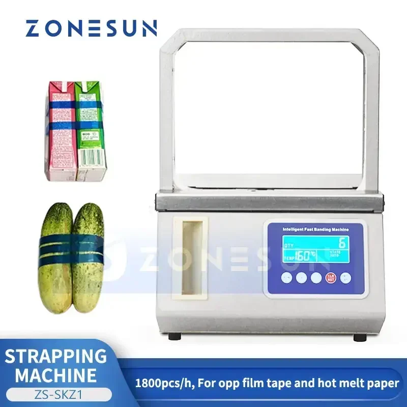 

ZONESUN High-Speed OPP/Paper Banding Machine ZS-SKZ1 for Food, Boxes, and More