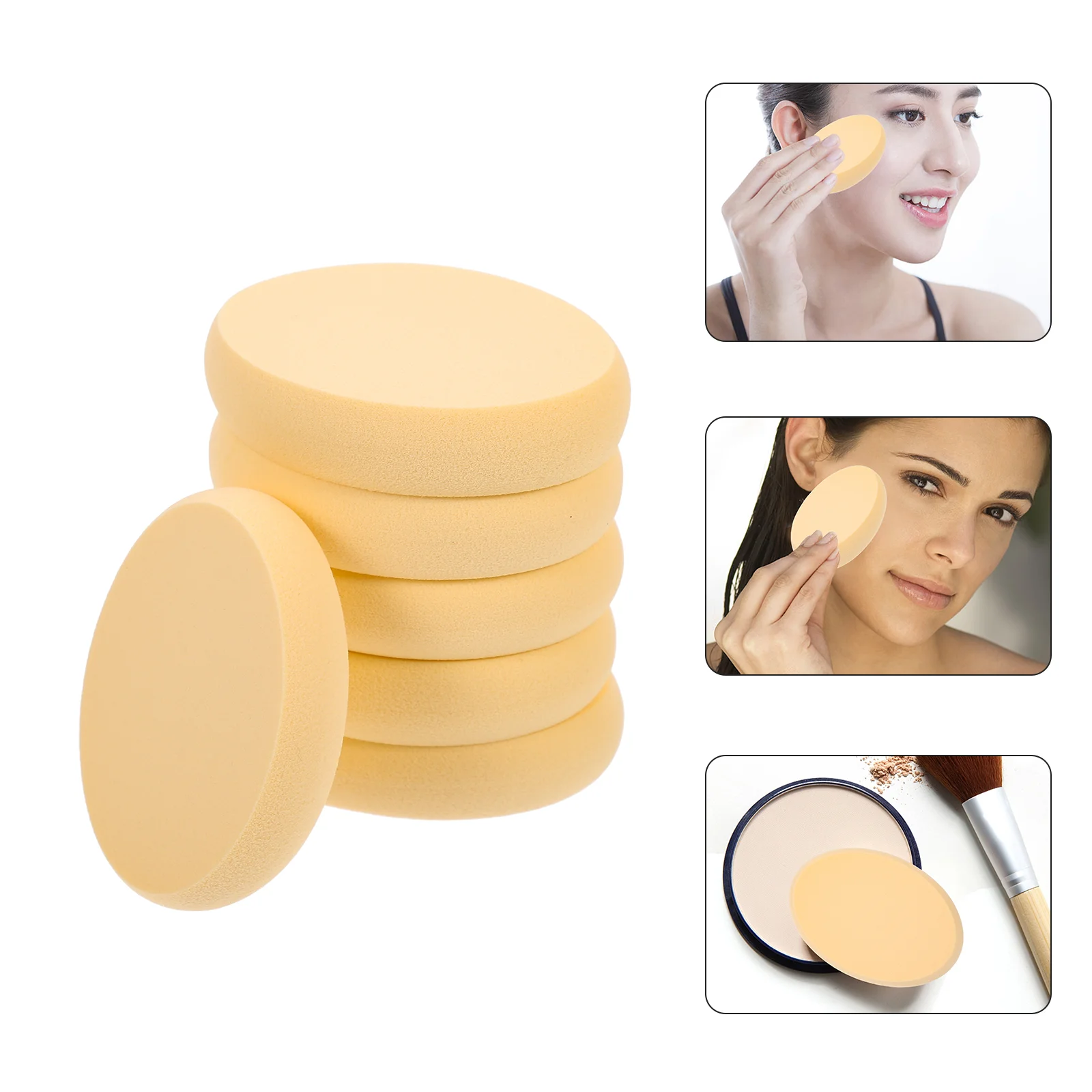 6 Pcs Will Puffs Make-up Powder Makeup Beauty Yellow Supple Travel