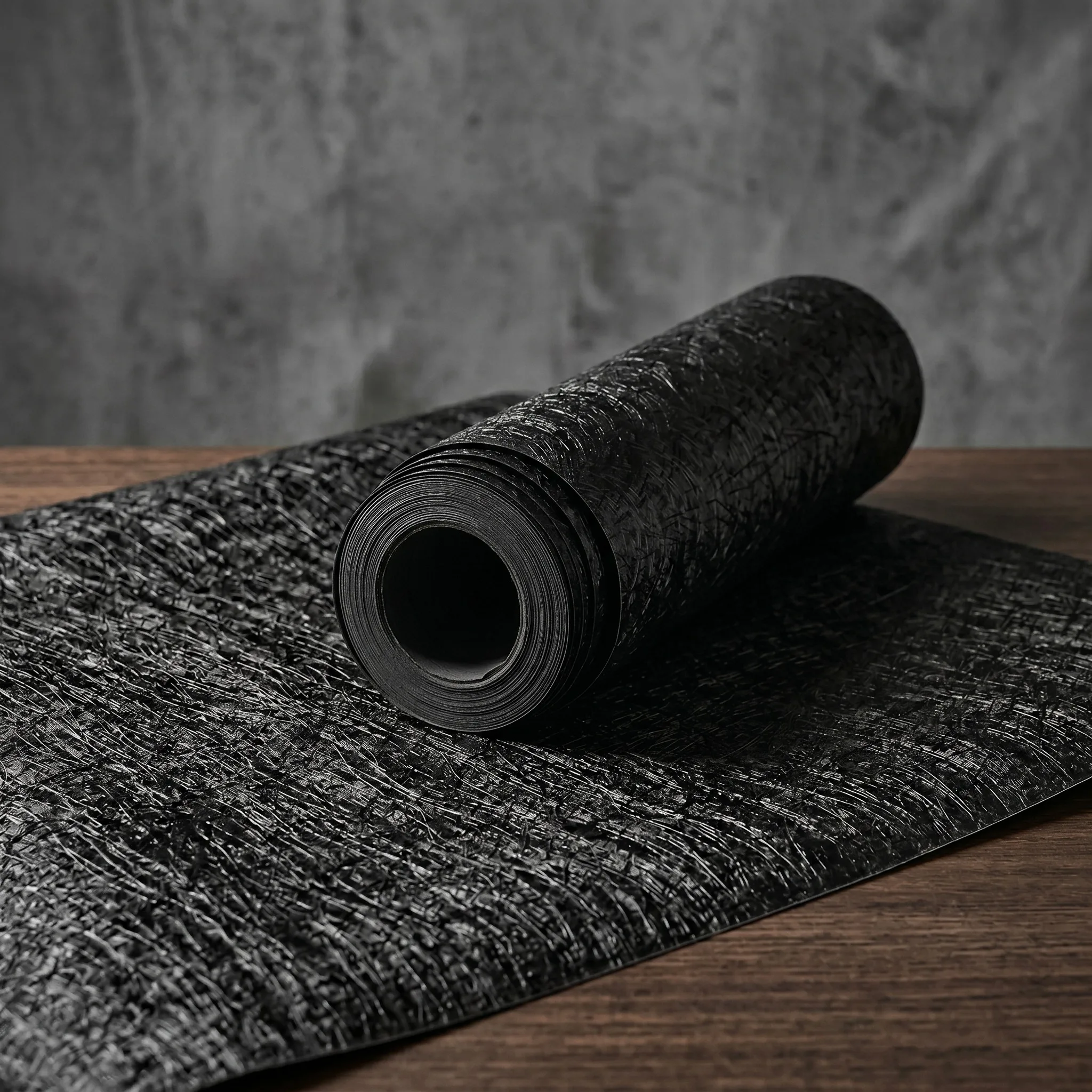 Wearproof Matte Black Woven Wallpaper, Contact Paper for Coffee Shop Bar Counter, Hot DIY Supply for Black Friday Dark Store Ren