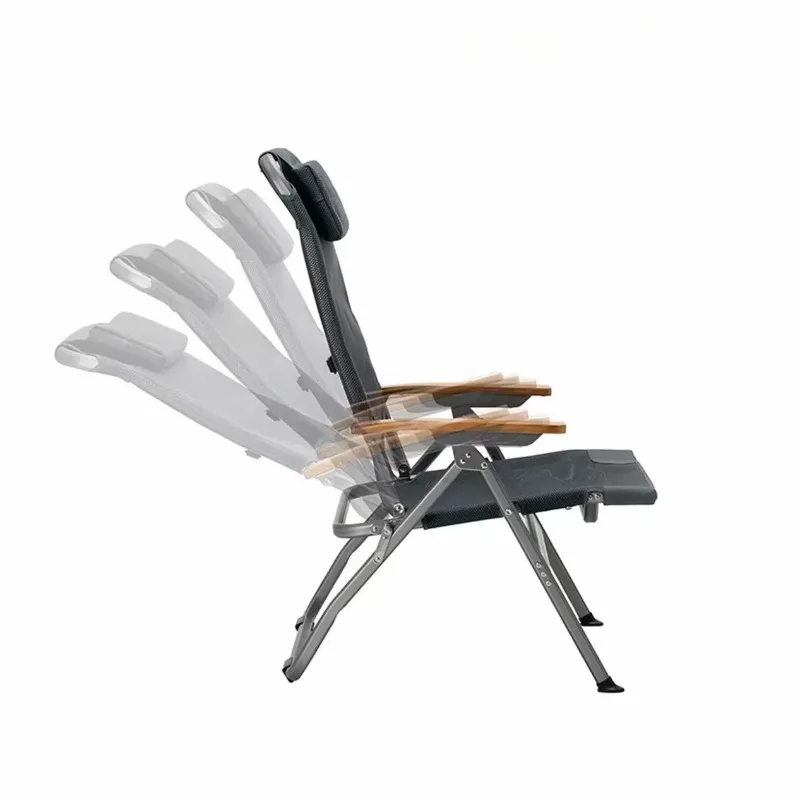 Outdoor camping wide deck chair adjustable folding chair