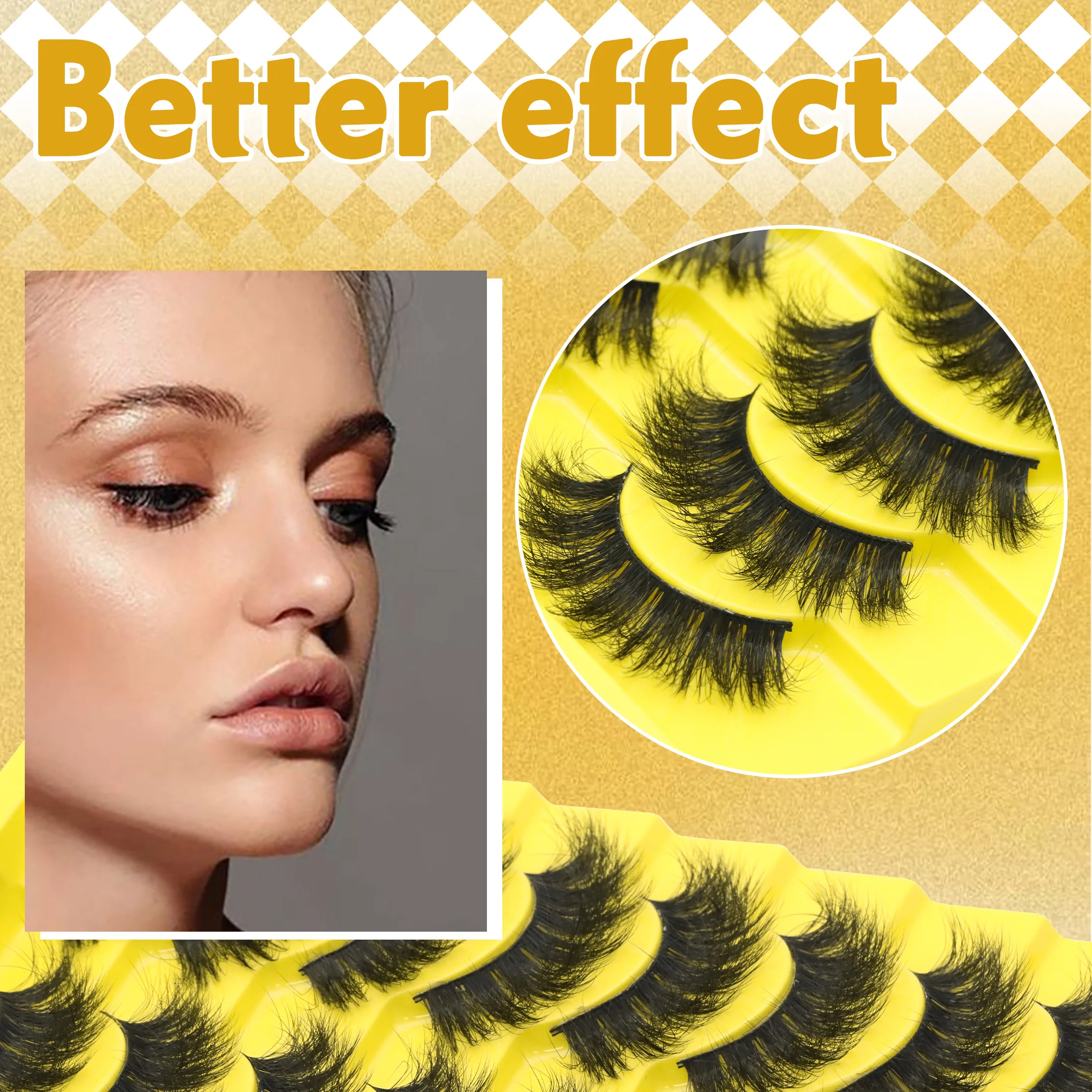 【Human Elf】take photos on the camera, a box of ten pairs, 5D three-dimensional false eyelashes, effectively enlarge your eyes