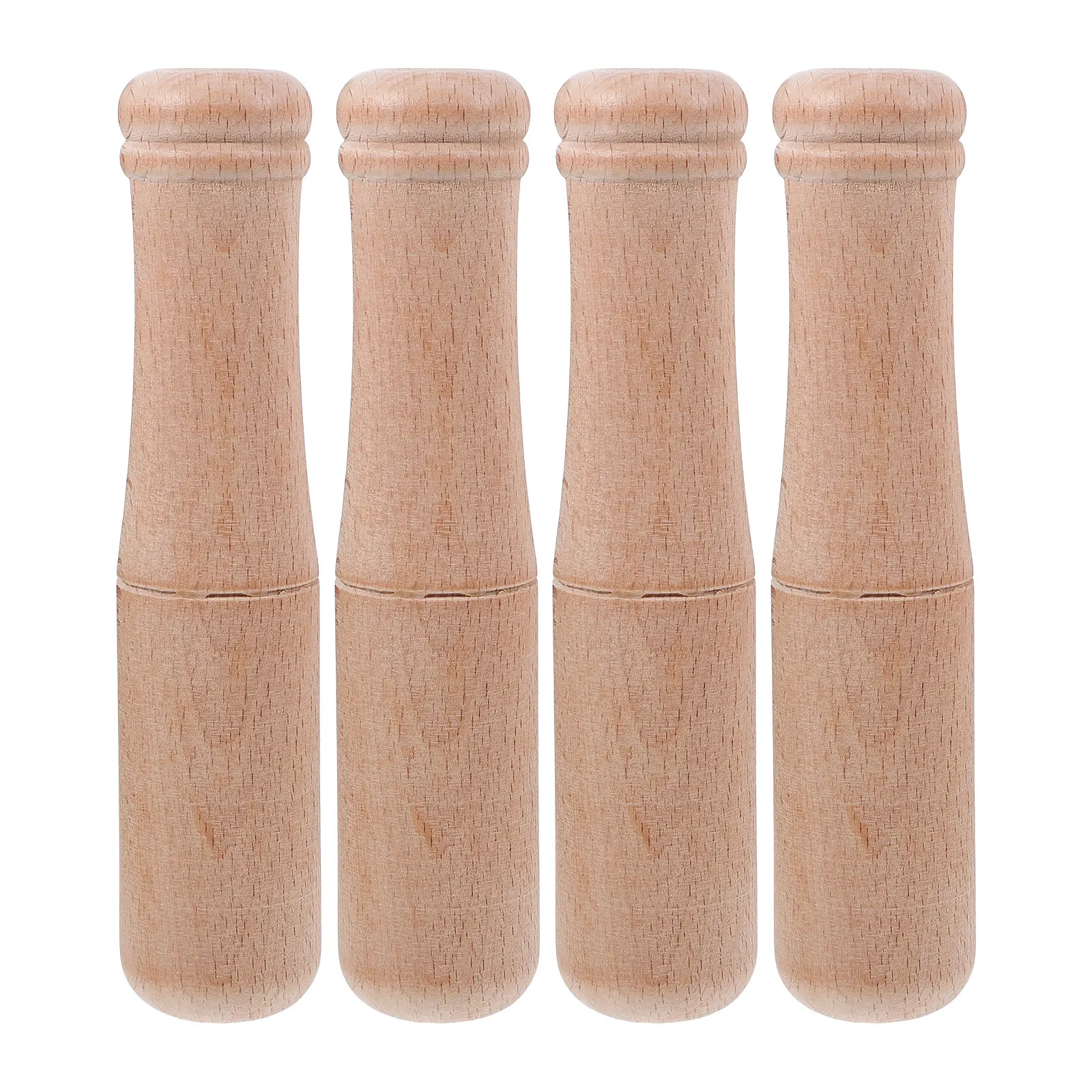 4Pcs Wooden Pestle Set Ergonomic Kitchen Grinding Rod for Garlic Crushing Spices Grinding Ginger Mashing Multi-Use Wood Pestle