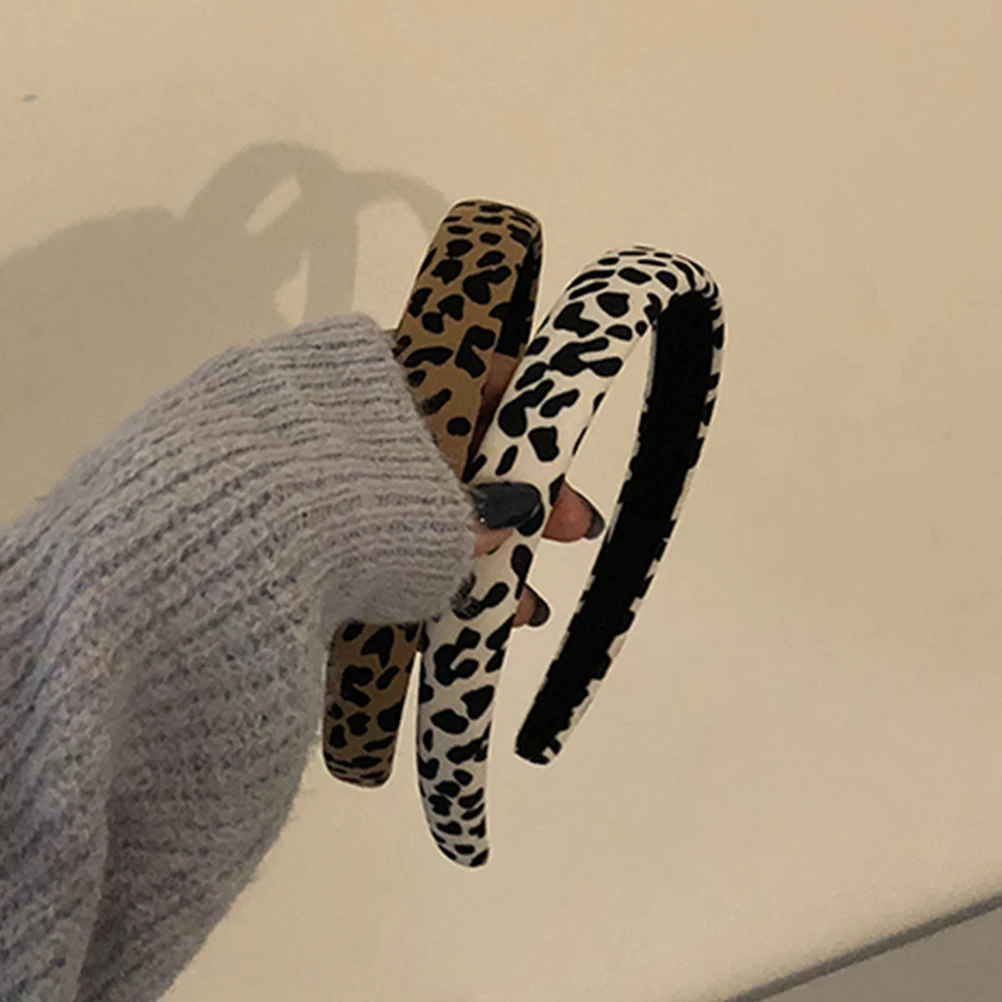 

4Pcs Leopard Headband Cloth Hair Hoops Women Girls Wide Hairband Hair Accessories Daily Decoration Photography
