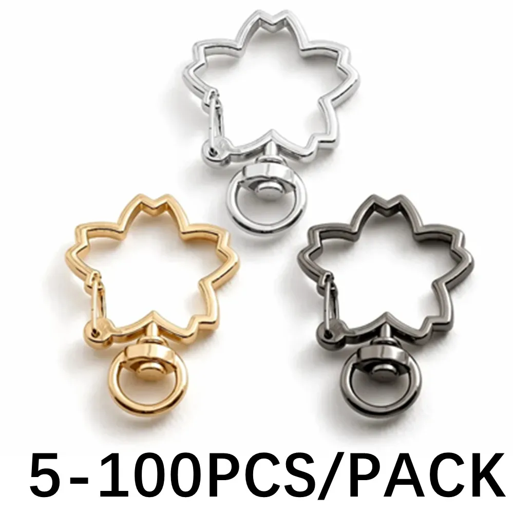 5-100pcs Cherry blossom Snap Hook Trigger Clips Buckles For Keychain Lobster Lobster Clasp Hooks for Key Ring Clasp Supplies
