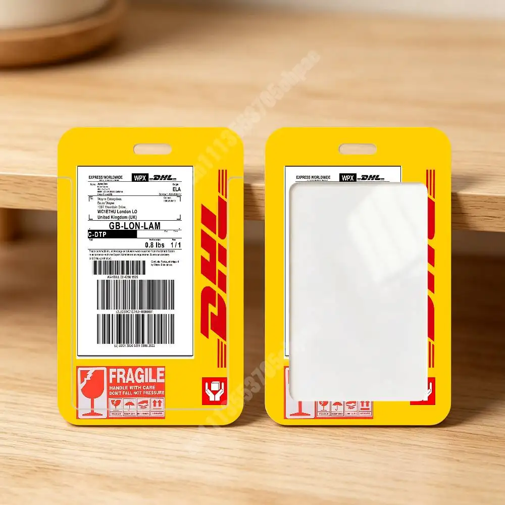 D-DHL-S Worldwide Express Plastic Card Holder Student ID Card Clear Transparent Business Office Supplies