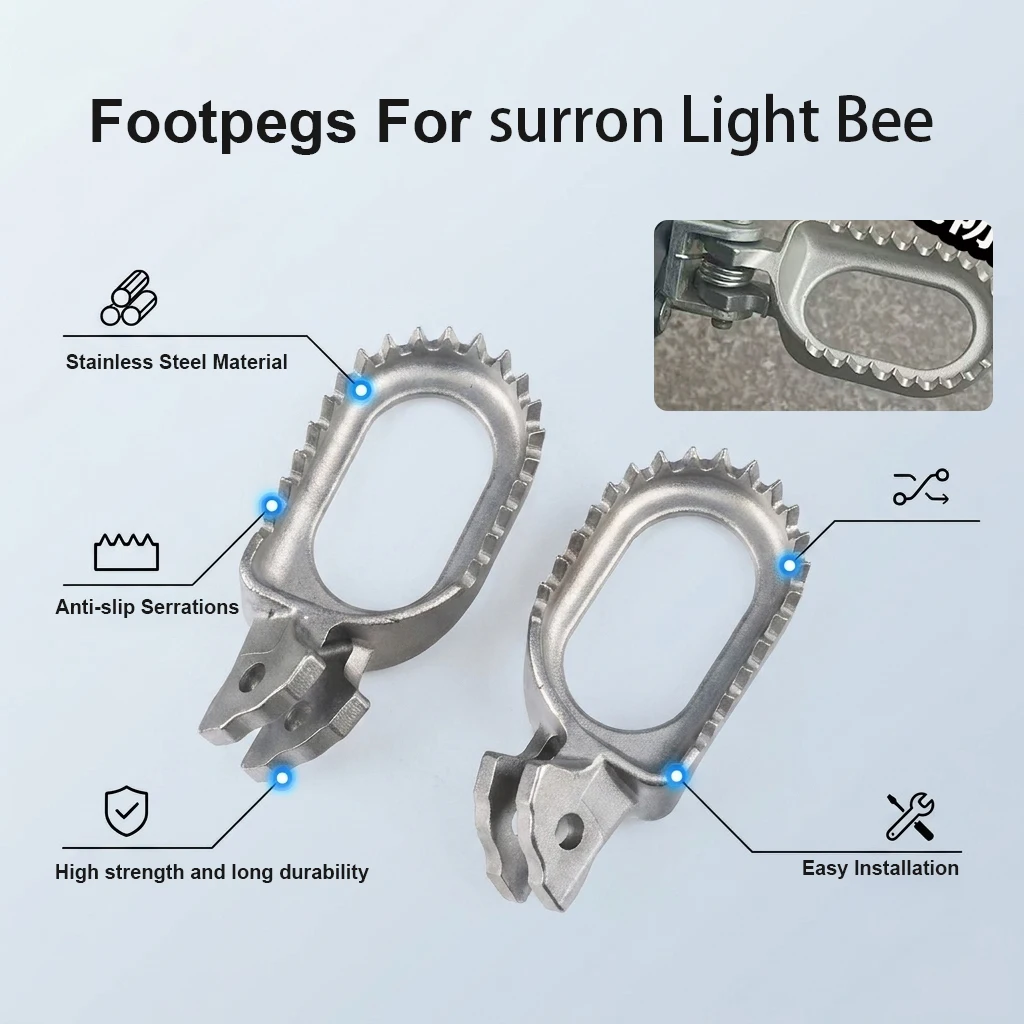 

Motorcycle Stainless Steel Footpegs For Sur-Ron Sur Ron Surron X S Light Bee For Talaria Sting Off-Road Electric Footrests Pedal