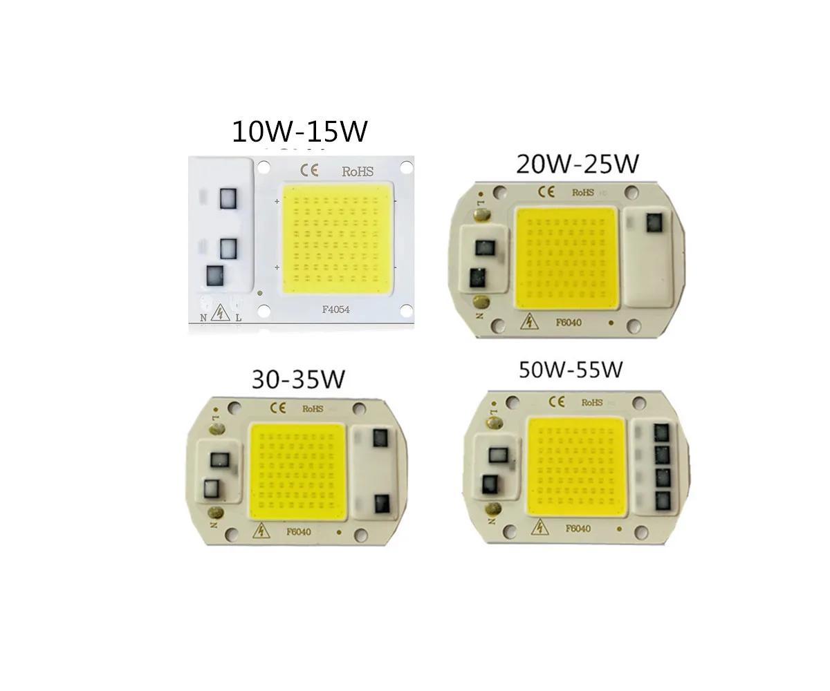 20PCS LED COB 10W 20W 30W 50W Chips Beads Light Lamps AC 220V 110V IP65 Blub Smart IC No Need Driver DIY Flood Light  Spotlinght