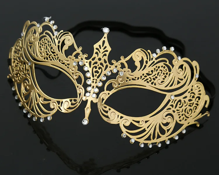 Phantom Metal Laser Cut Silver Gold Wedding Party Mask Women  Venetian Filigree Black Cosplay Masquerade Mask