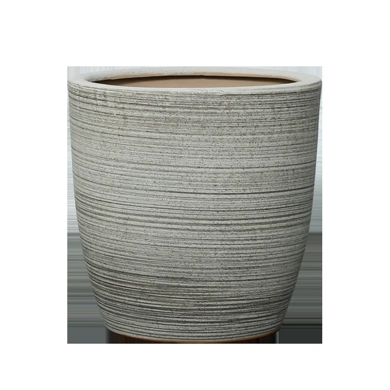 

Nordic extra-large ceramic flower pot coarse pottery above 30cm large diameter courtyard shopping mall high-grade breathable