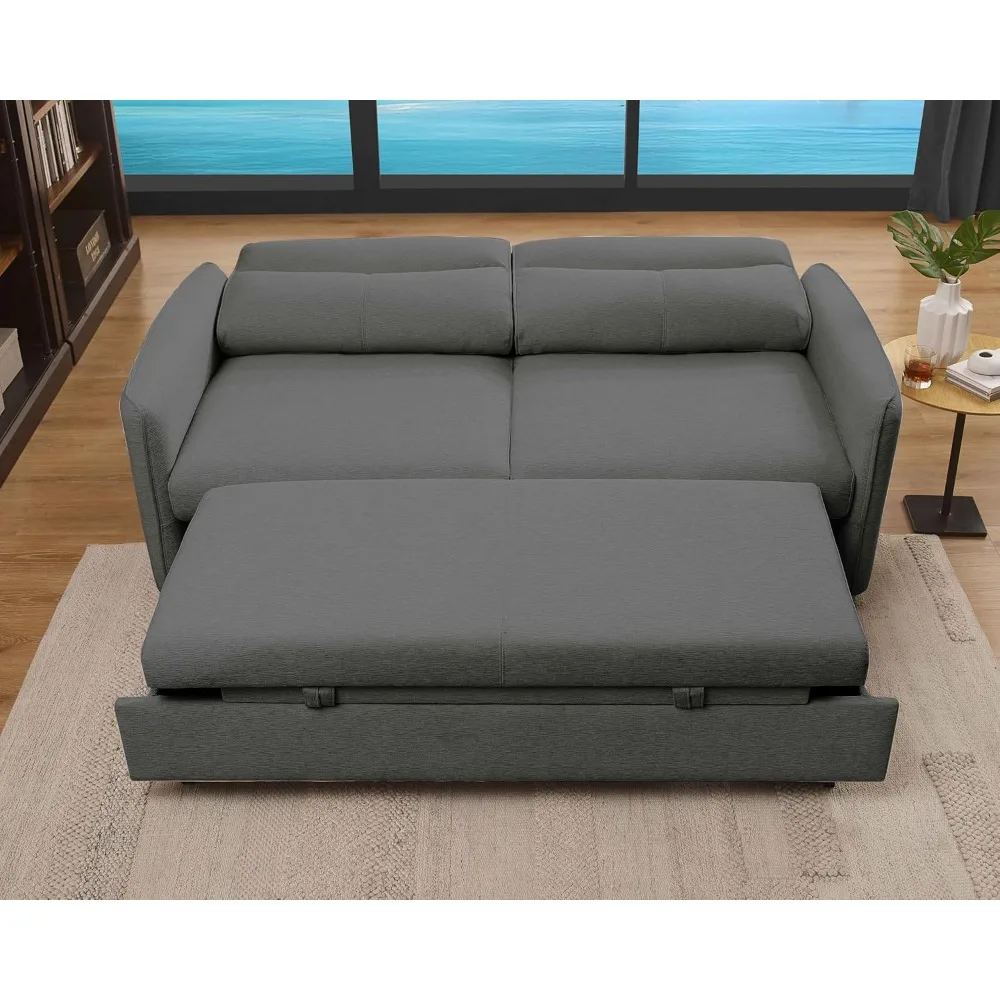 75-Inch Queen Size Convertible Sleeper Sofa Bed, Comfortable Pull-Out Futon Loveseat, Full Love Seat for RV Small Spaces, Hide-