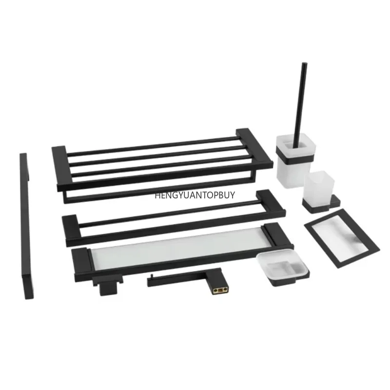 OEM/ODM Hotel Home Project Chrome Plated Modern Sanitary Accessories Bathroom Accessories Set Wall Mounted 10-piece Set