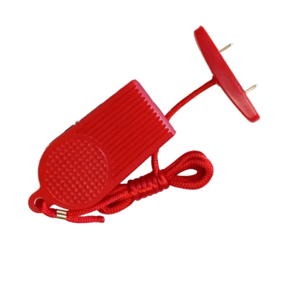 Treadmill Safety Key Stop Switch Double Insert 47x7mm Red Pull Cord Clip For Running Machine Console Slot Replacement Fitness