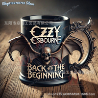 New Halloween 3D for Ozzy Osbourne Commemorative Mug Stainless Steel Skull Water Cup Beer Mug Coffee Cup Drinking Utensils