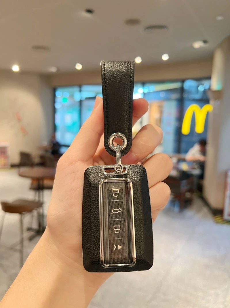 

Suitable For Tank 300 2021 2022 2023 Leather + ABS Orange Black White Car Remote Key Case Cover