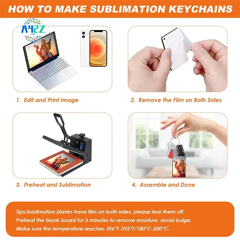 

A42Z-160Pcs Sublimation Keychain Blanks Set Key Rings Sublimation Blanks Heat Transfer Keychain Tassels MDF Blank
