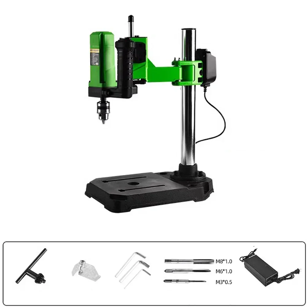 AC 100-240V Desktop Vertical Electric Tapping Machine Drill Tapper with Universal Flexible Arm 1-10MM B12 Chuck 100W 90RPM facto