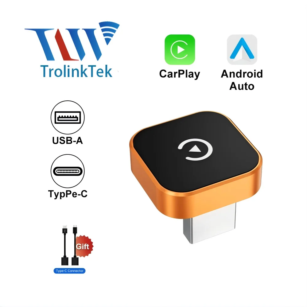 

Trolinktek 2 IN 1 Wireless CarPlay Adapter for iPhone Android Auto Adapter USB Dongle for smart car systems 5G WiFi AI Smart Box