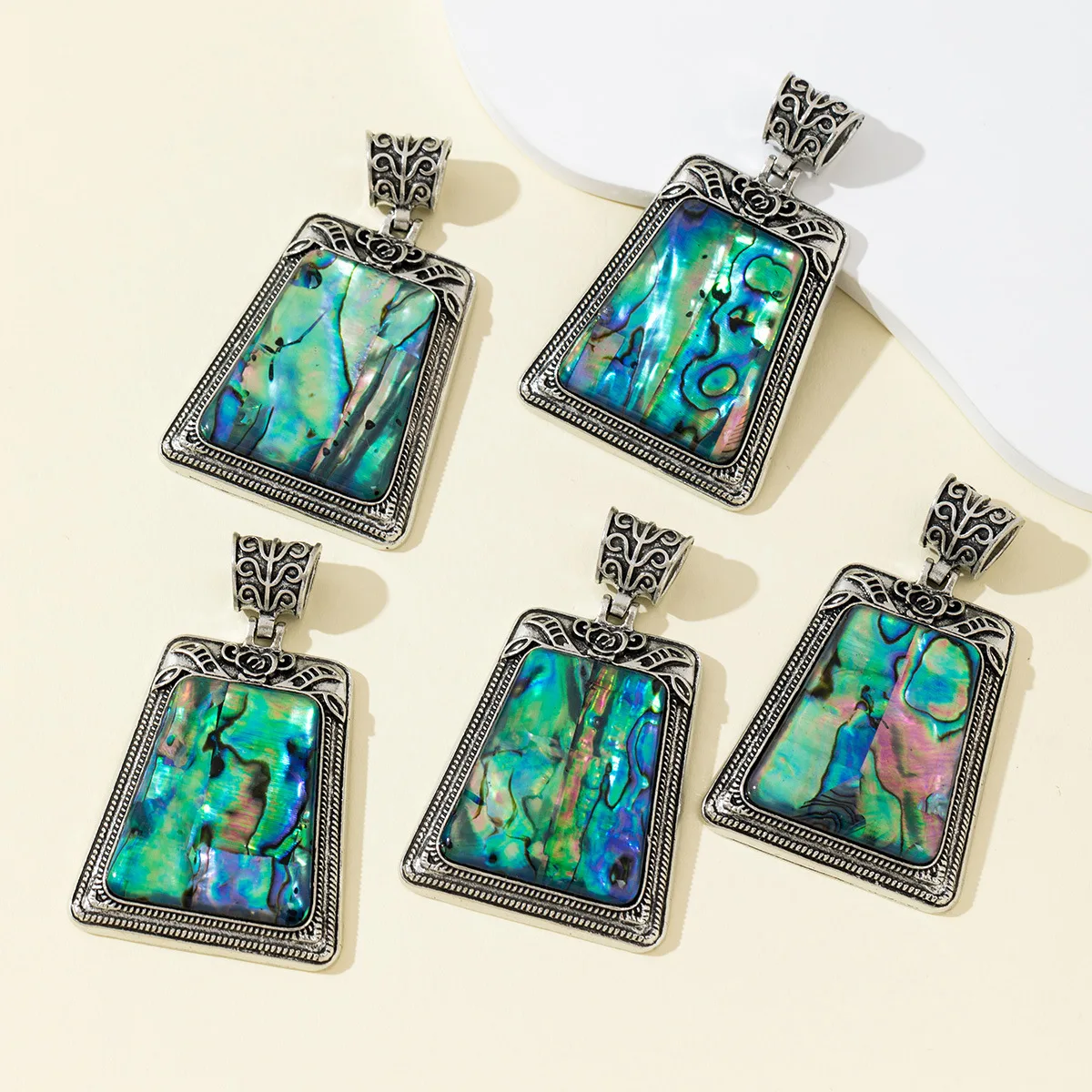 Bestseller Natural Abalone Shell Inlaid with Vintage Alloy Jewelry