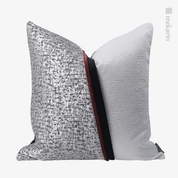 Designer original hotel living room bedroom sofa pillow silver red stitching pillow villa bed and breakfast restaurant cushion