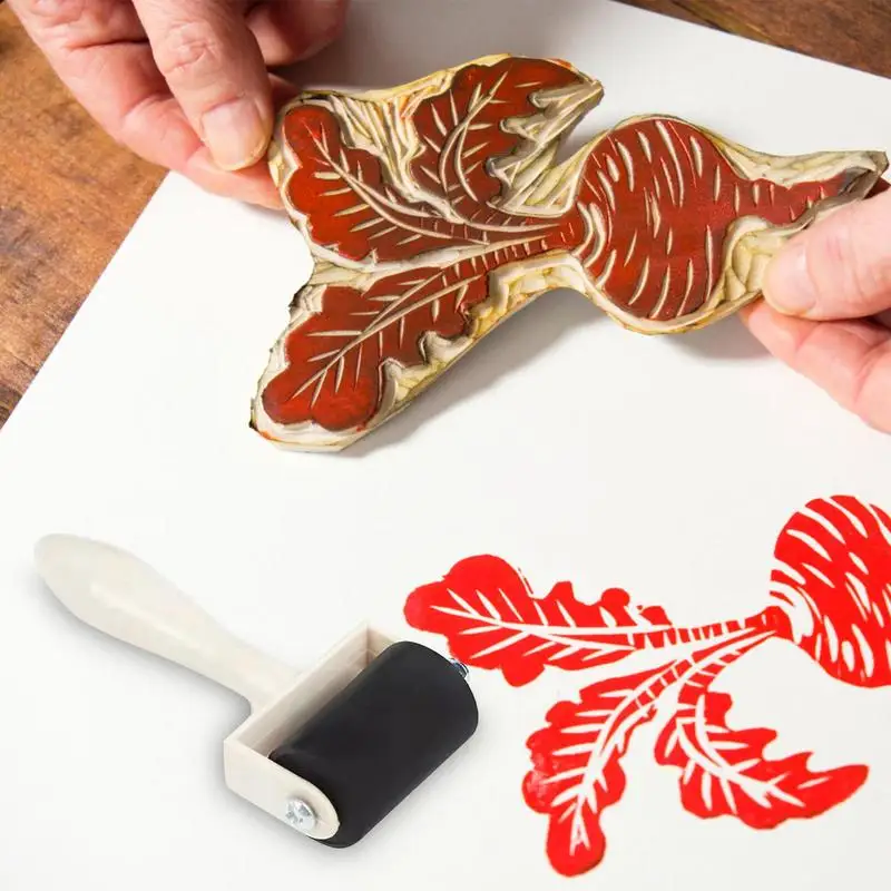 ลูกกลิ้งยาง ด้ามไม้ ลูกกลิ้งภาพพิมพ์ แปรงทาสี ยางลบหมึก ศิลปะหัตถกรรมจิตรกรรม เครื่องมือ เครื่องมือภาพพิมพ์ ม้วนยางขนาดเล็ก