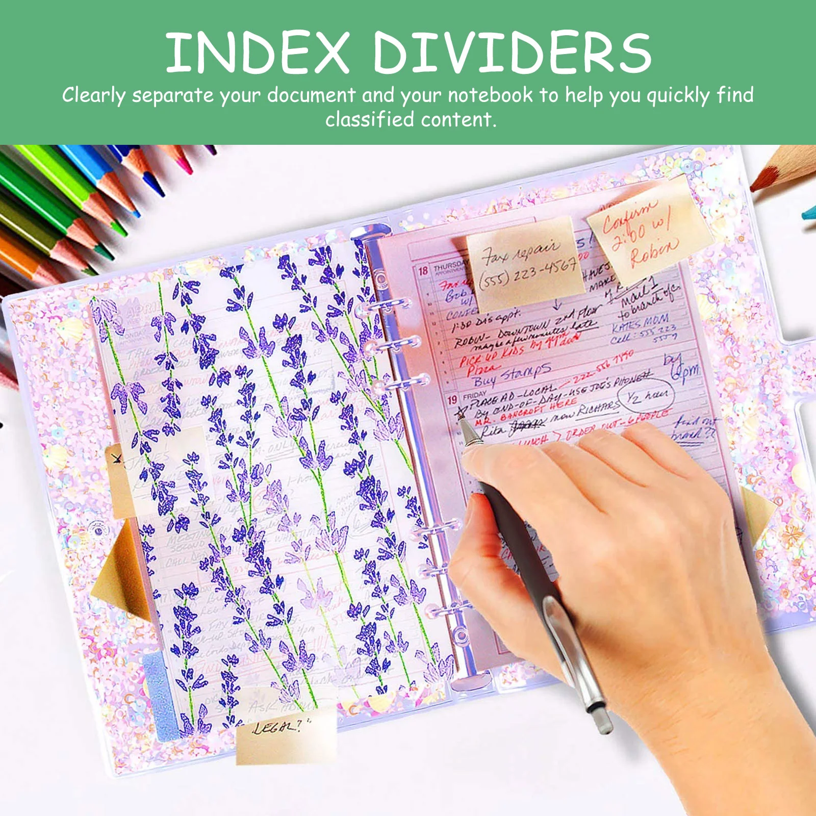 Binder Index Labels Tab แบ่งตัวเรียงลําดับสีโปร่งแสง Pp แท็บพลาสติกเด็ก