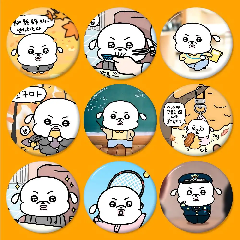 Anime B-Bokseul Round Button Pins Slogan Creative Brooches Backpack Clothes Decoration Fashion Cartoon Jewelry Gifts