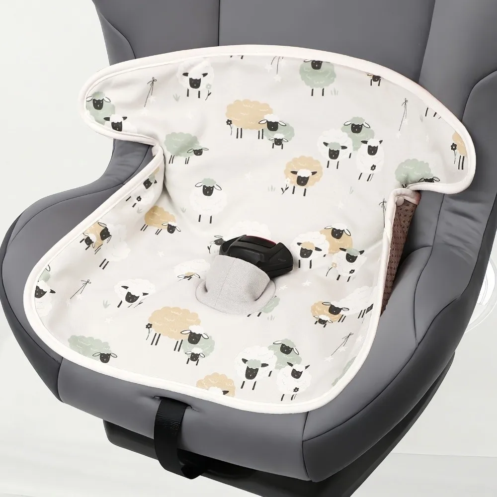 Washable Baby Car Seat Liner Pad Waterproof Universal Fit Stroller Cushion Polyester Cartoon Printed