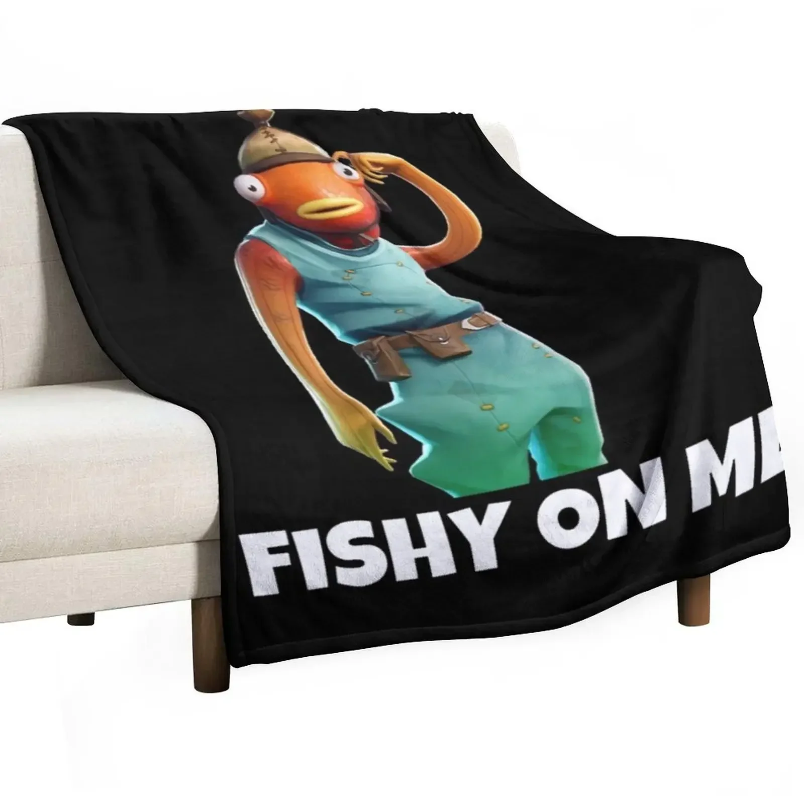 Fishy on me Throw Blanket Cute Plaid For Sofa Thin Thin Blankets