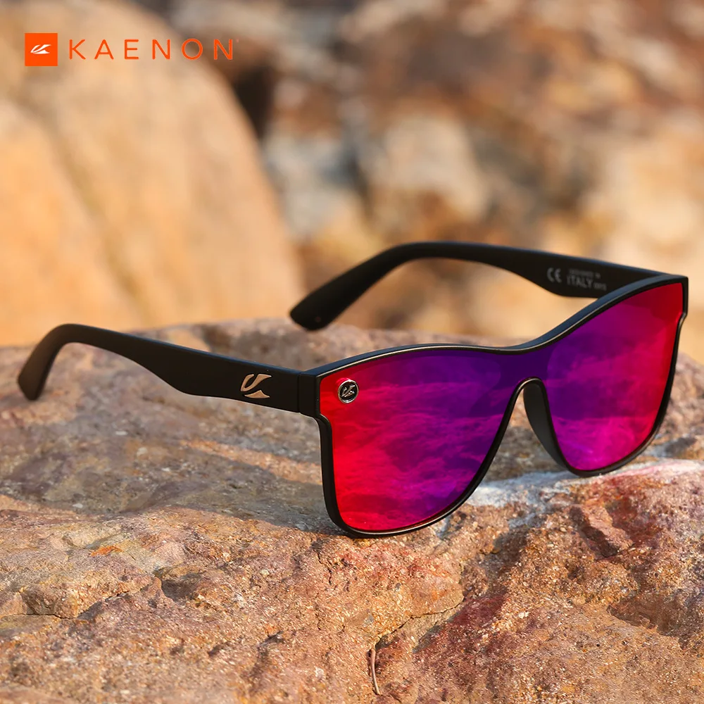 KAENON New One-piece Shape Men Sunglasses Polarized TR90 Trendy Colorful Sun Glasses Women Suitable UV Protective Goggles Cat.3