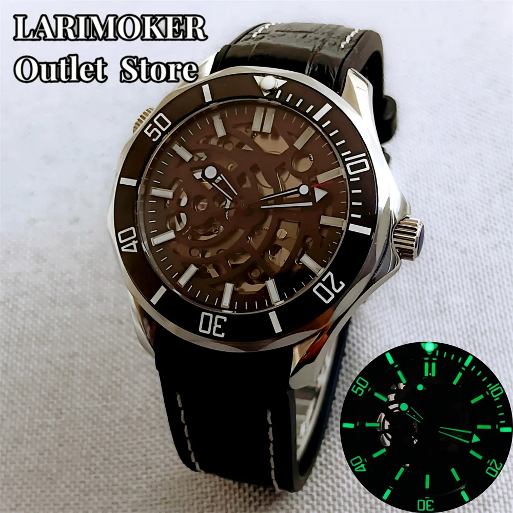 41mm NH72 Watch C3 Green Luminous Sapphire Glass Mechanical Automatic Movement Stainless Steel Strap Men\'s Watch