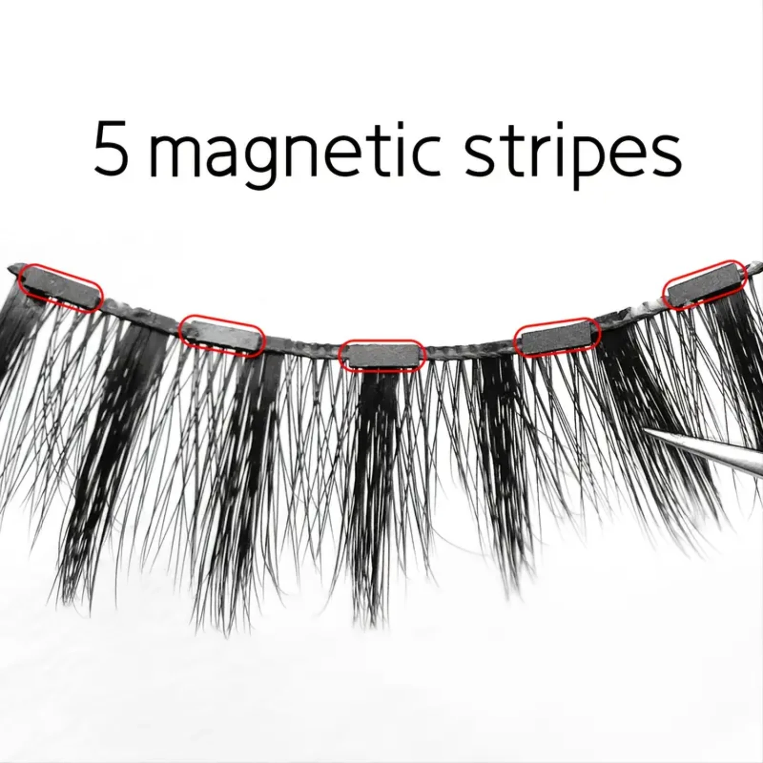 Cils magnétiques 3D en faux vison moelleux et doux - Lot de 10 paires avec eye-liner magnétique et pince à épiler pour un œil de chat naturellement audacieux. Cr