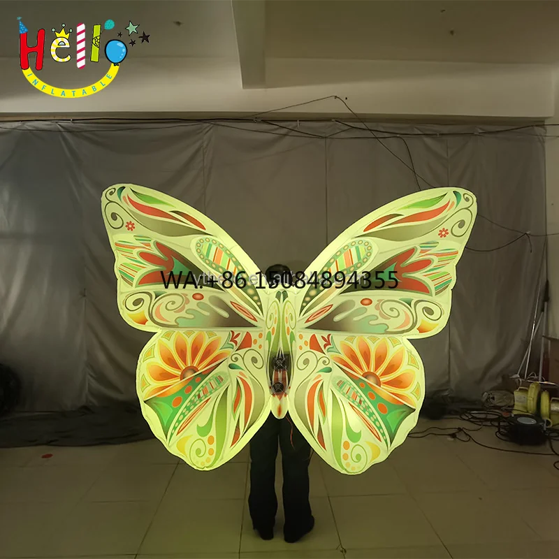 Event Decoration Inflatable Insect Costume Walking Inflatable Butterfly Costume With Led Light