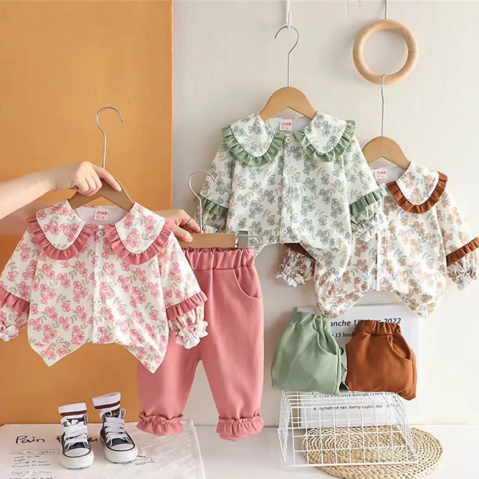

Baby Outfit Set Girls Suit Autumn Casual Print Tops Jacket Pants 2Pcs Kids Clothes Set Baby 1st Birthday Sets Children Clothing