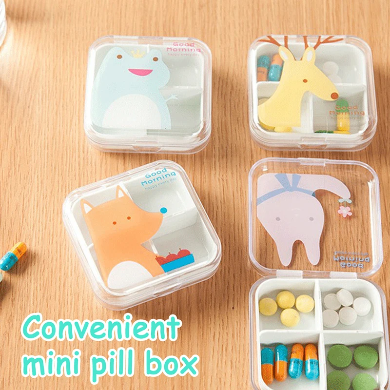 Cute Cartoon Mini Storage Medicine Pill Box Portable Empty Travel Accessories