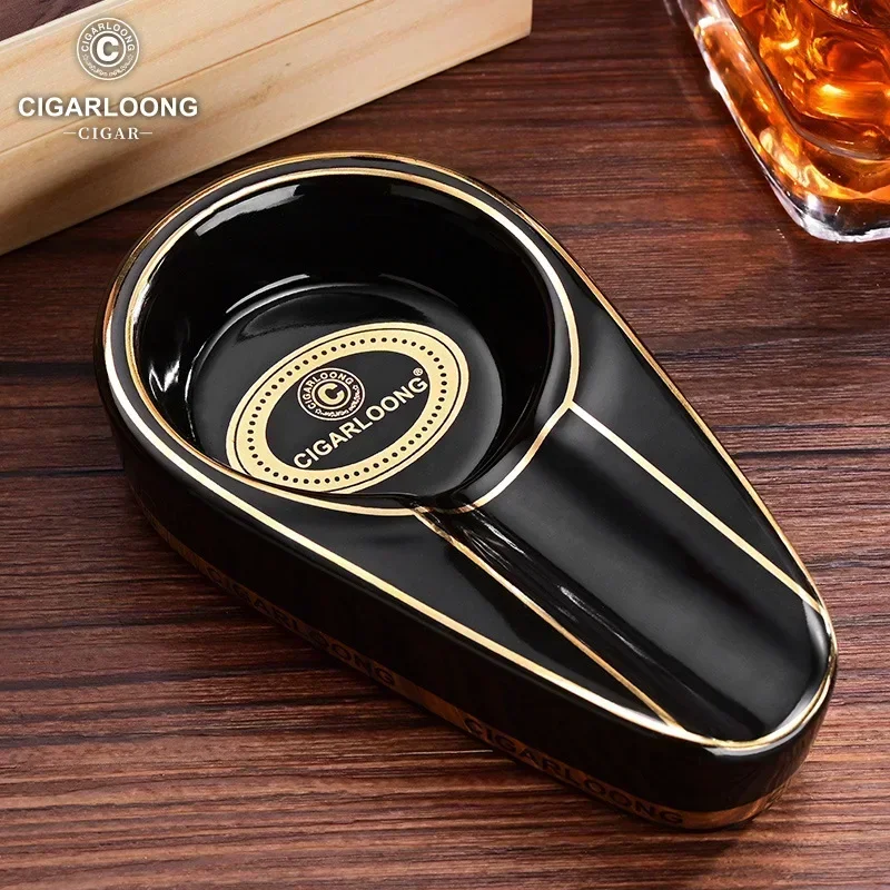 Cigar Ashtray COHIBA Cigar Ashtray Ceramic Ashtray Creative Cigar Single Person Ashtray Smoking Equipment