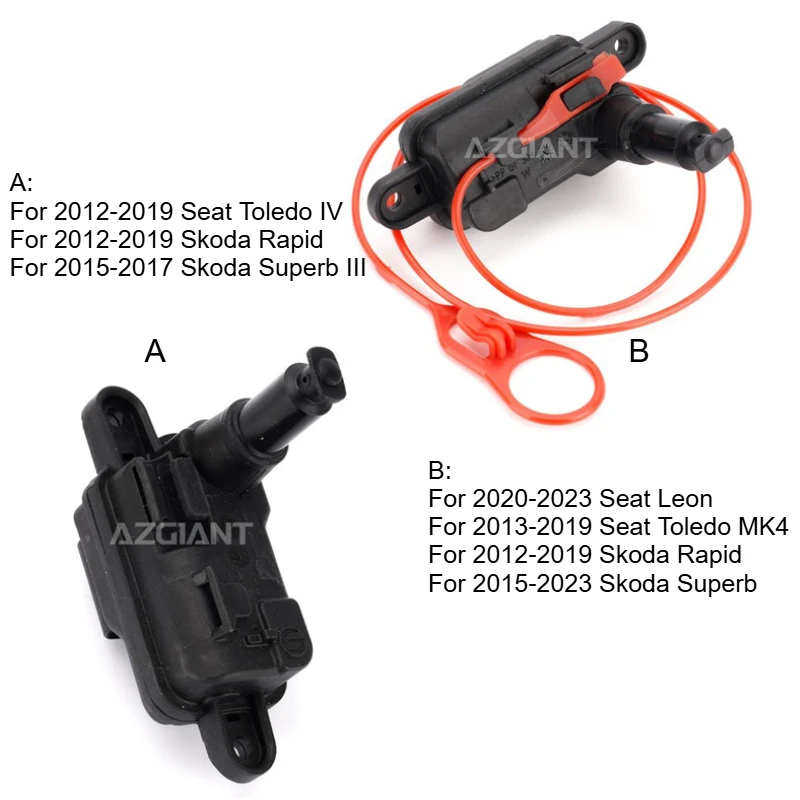 AZGIANT for Seat Toledo Rapid Superb Leon Car Fuel Tank Filler Door Cap Lock Actuator Motor Engine 2PIN Brand New 3GD810773