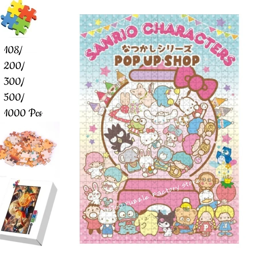 

Sanrio Characters Jigsaw Puzzle Pop Up Shop Tangram Game for Children 108/200/300/500/1000 Pieces Wooden Puzzle Gift Game