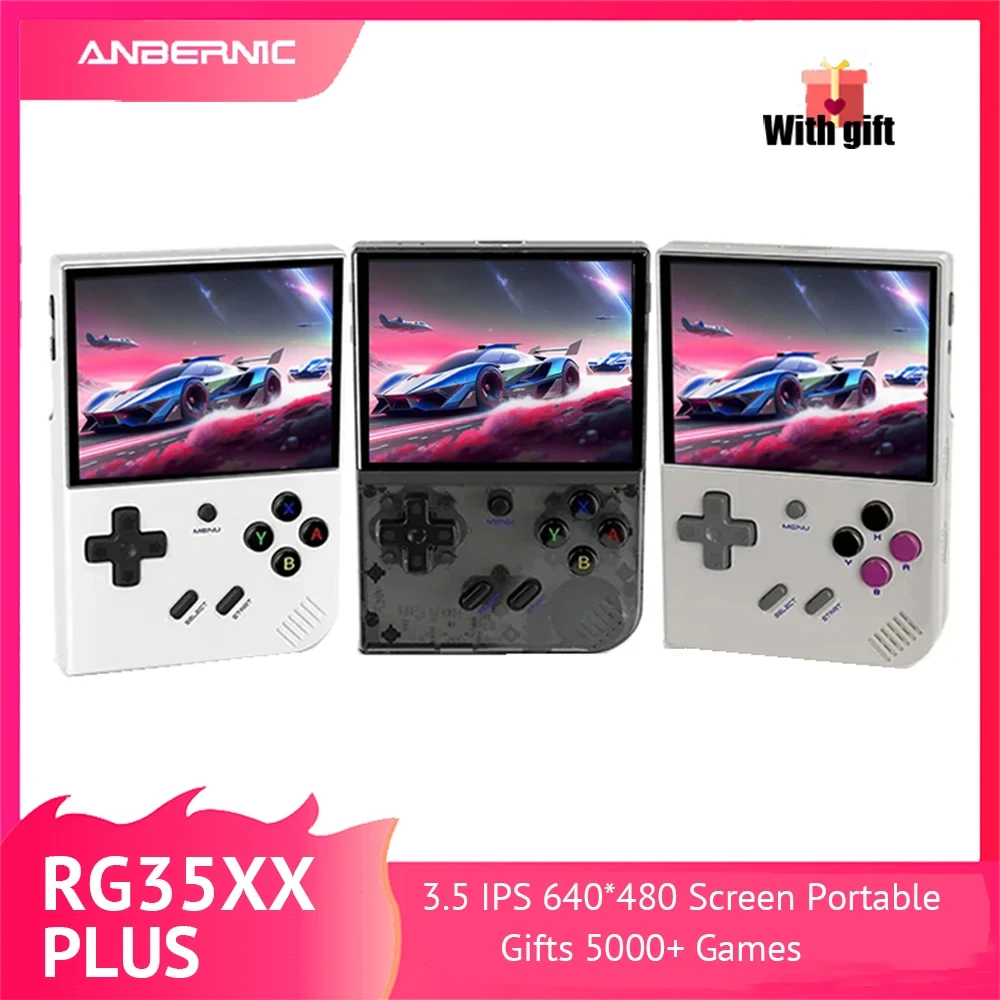 ANBERNIC RG35XX PLUS Retro Handheld Game PlayerBuilt-in 64G TF 5000+ Classic Games Support-HDMI TV Portable For Travel Kids Gift