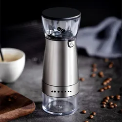 Portable Electric Coffee Grinder USB Rechargeable Stainless Steel Manual Coffee Mill Machine Bean Grinders Kitchen Accessories