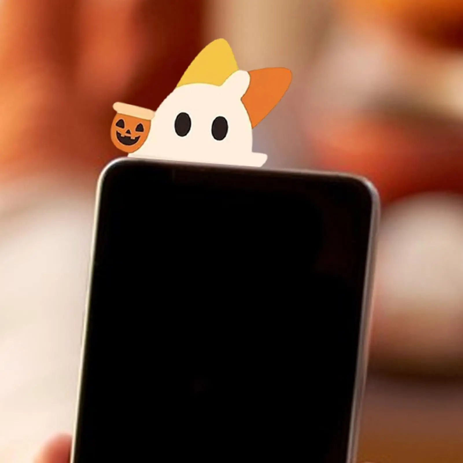 Phone Topper Figure Stick Phone Topper Decor Halloween Ghost Medel Smartphone Accessory Decoration For Youth Girls Boys Women