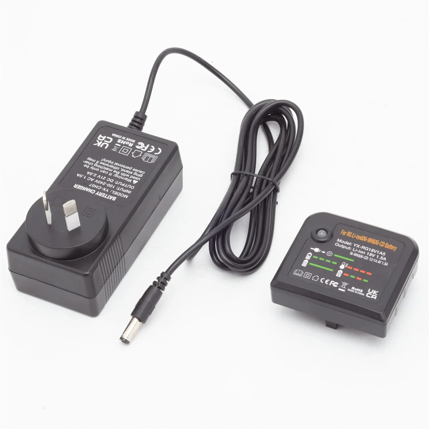 Fast Charger for Ridgid AEG 18V Lithium Battery Input 100-240V, Output 18V 1.5A （battery not included）