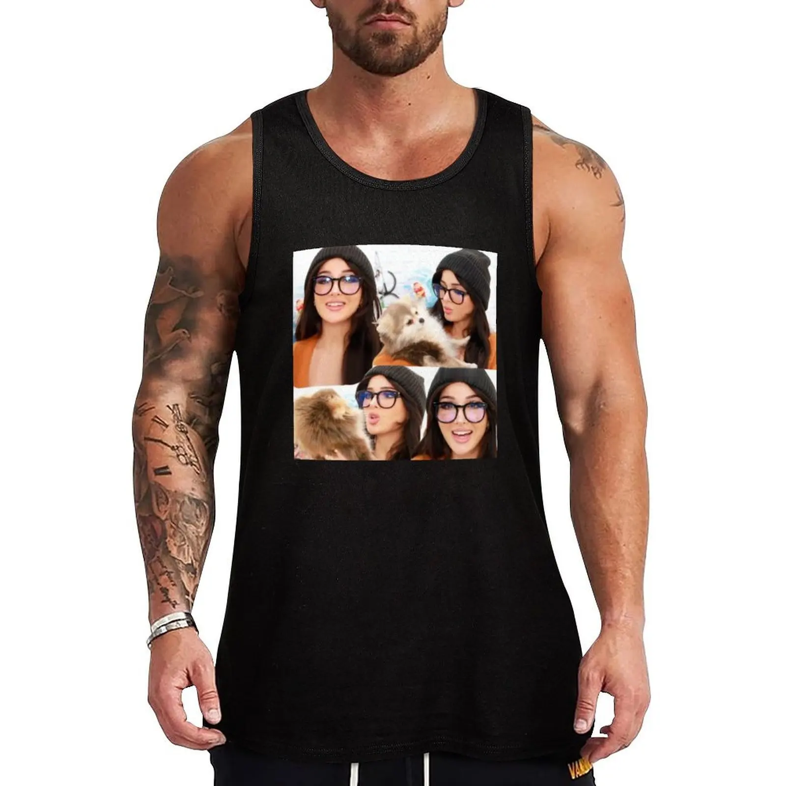 

Sssniperwolf cozy collage Tank Top gym shirt men Men's singlets Sleeveless T-shirt Men's summer clothes 2025