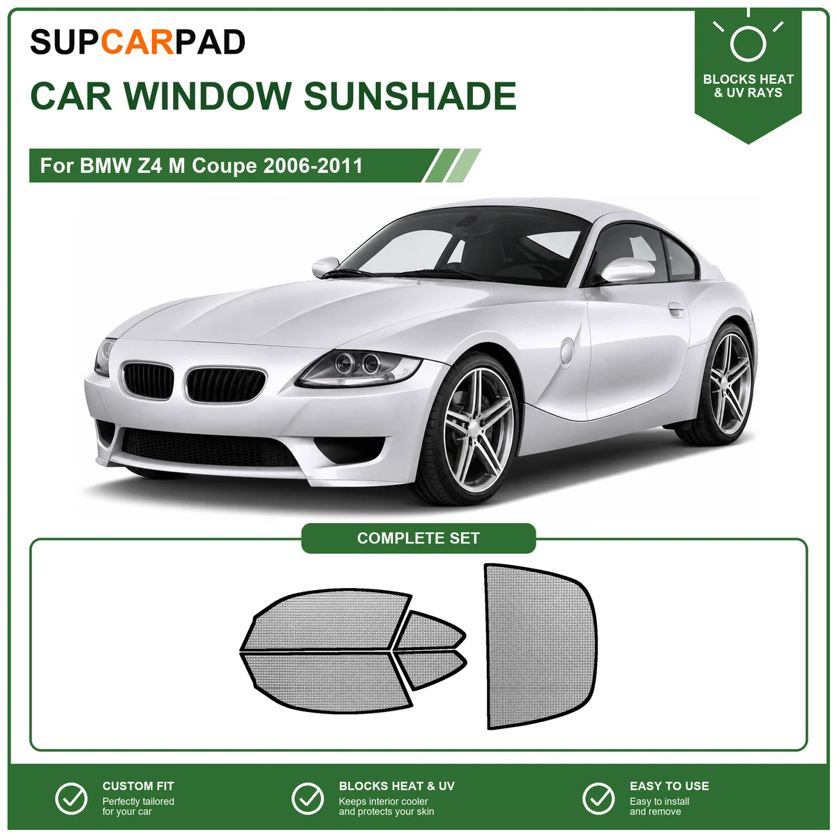 For BMW Z4 M Coupe 2006-2011 Full Set Car Window Sunshades UV Block Privacy Heat Insulated Foldable Car Curtain